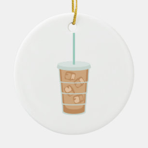 Iced Coffee Ceramic Ornament