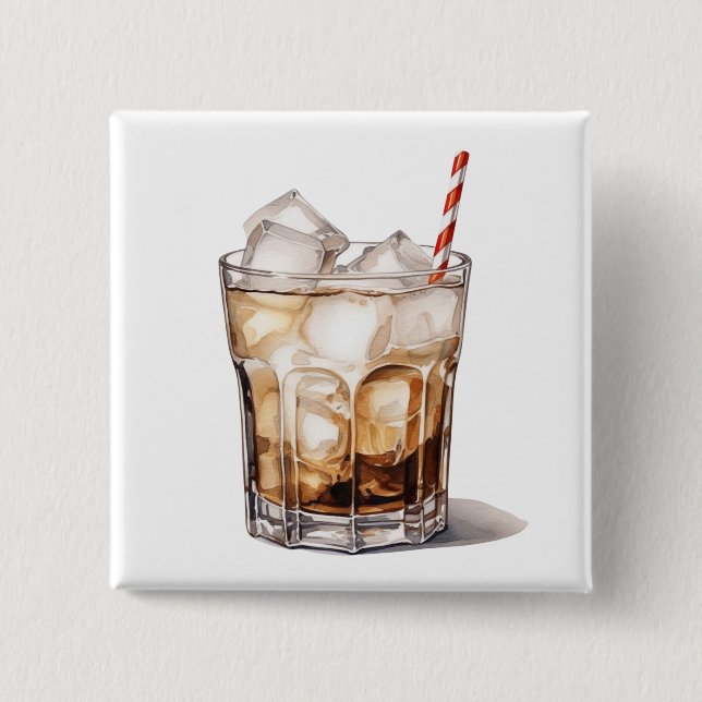 Iced Coffee Cocktail 15 Cm Square Badge (Front)