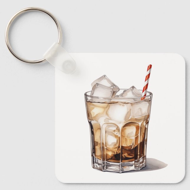 Iced Coffee Cocktail Key Ring (Front)