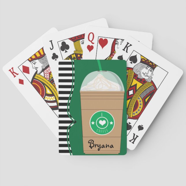 Iced Coffee Frappuccino Personalised Playing Cards (Back)
