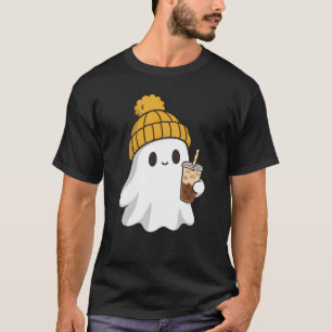 Iced Coffee Ghost Cute Sheet Spirit in Mustard T-Shirt