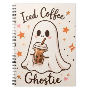 Iced Coffee Ghostie - Cute Halloween Notebook