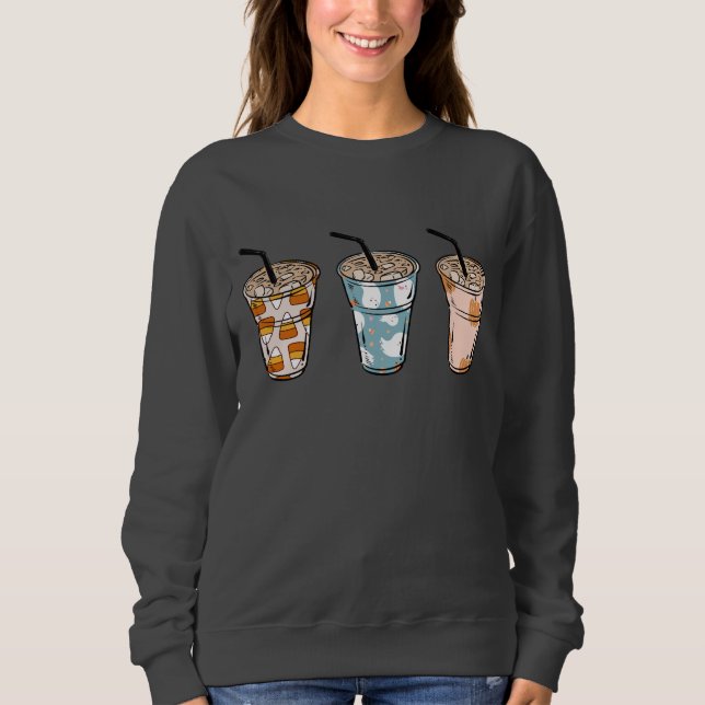 Iced Coffee in Boo - PNG  Sweatshirt (Front)