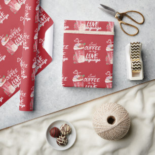 Iced Coffee Is My Love American Red Wrapping Paper