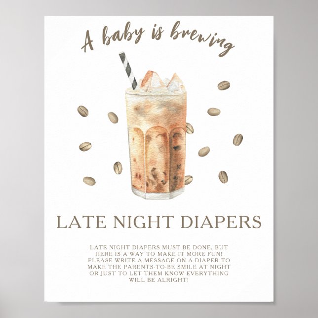 Iced coffee - Late night diapers game Poster (Front)