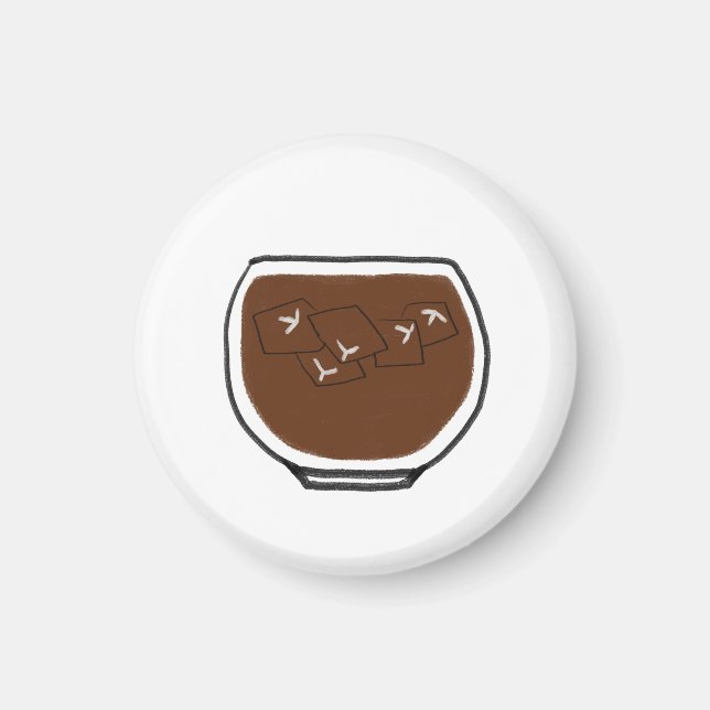 Iced Coffee Minimalist Gift Magnet (Front)