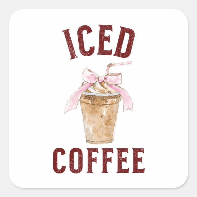 Iced Coffee Square Sticker (Front)