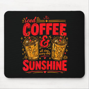Iced coffee sunshine aesthetic summer drink lover mouse pad