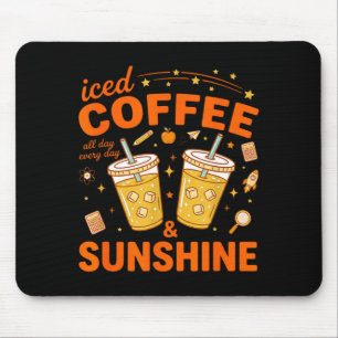 Iced coffee sunshine positive mood summer beverage mouse pad