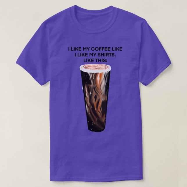 Iced Coffee With Caramel And Foam T-Shirt (Design Front)