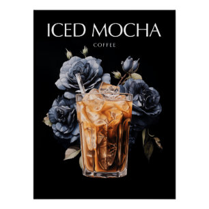 Iced Mocha Coffee Art Poster