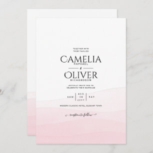 Iced Pink Ombre Wedding Invite