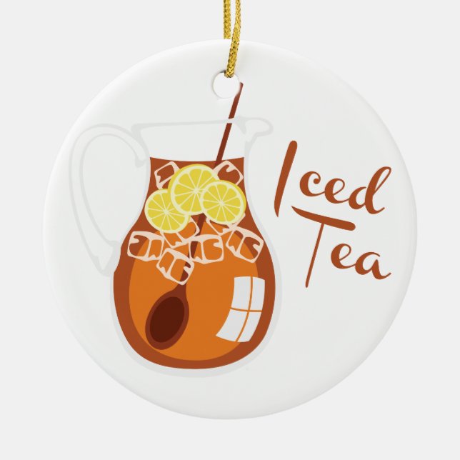 Iced Tea Ceramic Ornament (Front)