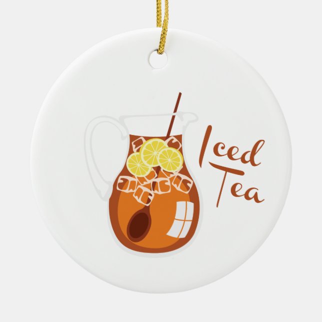 Iced Tea Ceramic Ornament (Front)