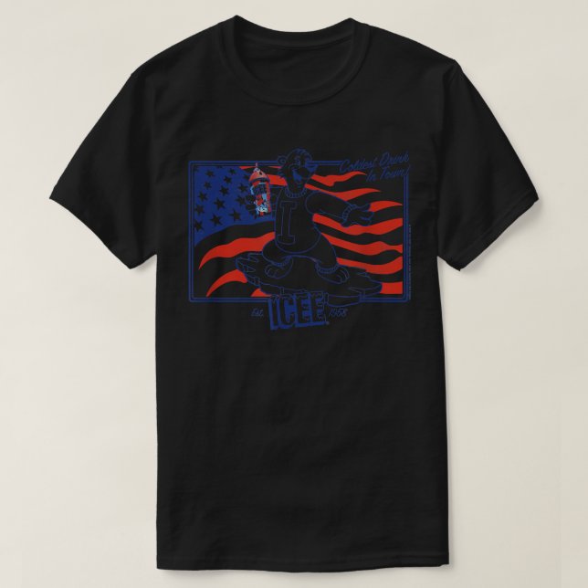 ICEE Bear American Flag Poster  T-Shirt (Design Front)