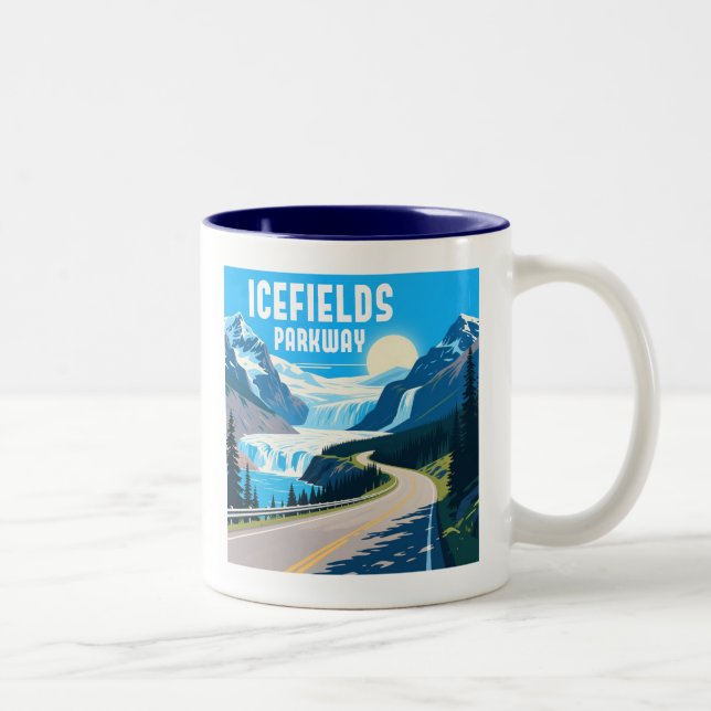Icefields Parkway Alberta Canada Landscape Two-Tone Coffee Mug (Right)