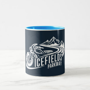 Icefields Parkway Alberta Canada Motorcycle Two-Tone Coffee Mug