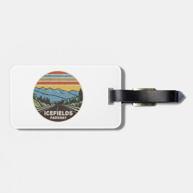 Icefields Parkway Alberta Canada Mountains Luggage Tag (Back Horizontal)