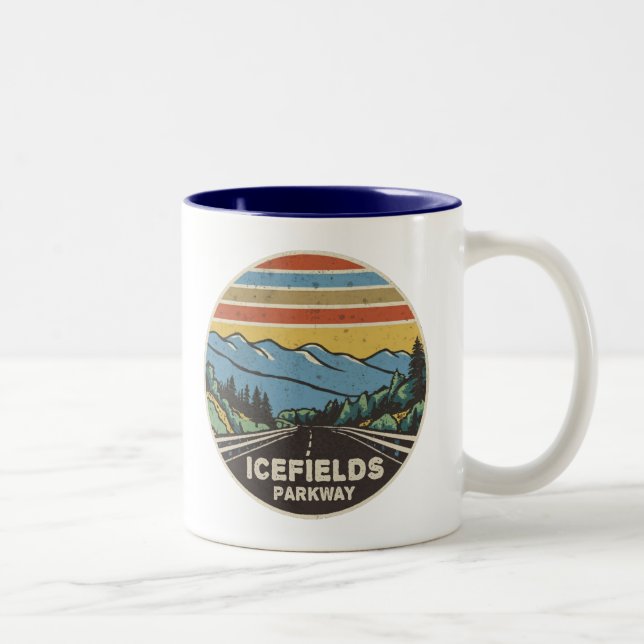 Icefields Parkway Alberta Canada Mountains Two-Tone Coffee Mug (Right)