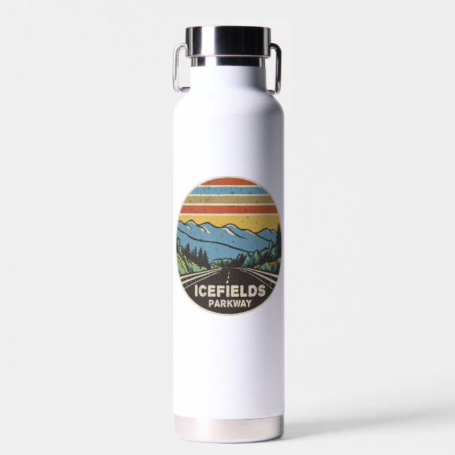 Icefields Parkway Alberta Canada Mountains Water Bottle (Front)