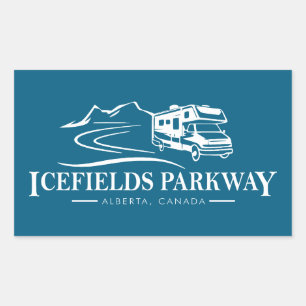 Icefields Parkway Alberta Recreational Vehicle Rectangular Sticker