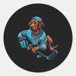 Icehockey Rodesian Ridgeway Dusher Hockey Spirit Classic Round Sticker