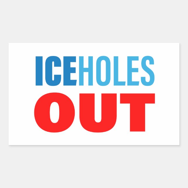 ICEholes OUT Rectangular Sticker (Front)