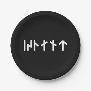 Iceland ᛁᛋᛚᛅᚾᛏ ~ Younger Futhark Runes Paper Plate