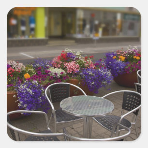 Iceland, Akureyri. View of the main business Square Sticker