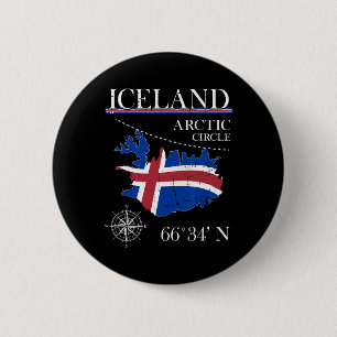 Iceland - Arctic Circle - Polar North Island Icela 6 Cm Round Badge