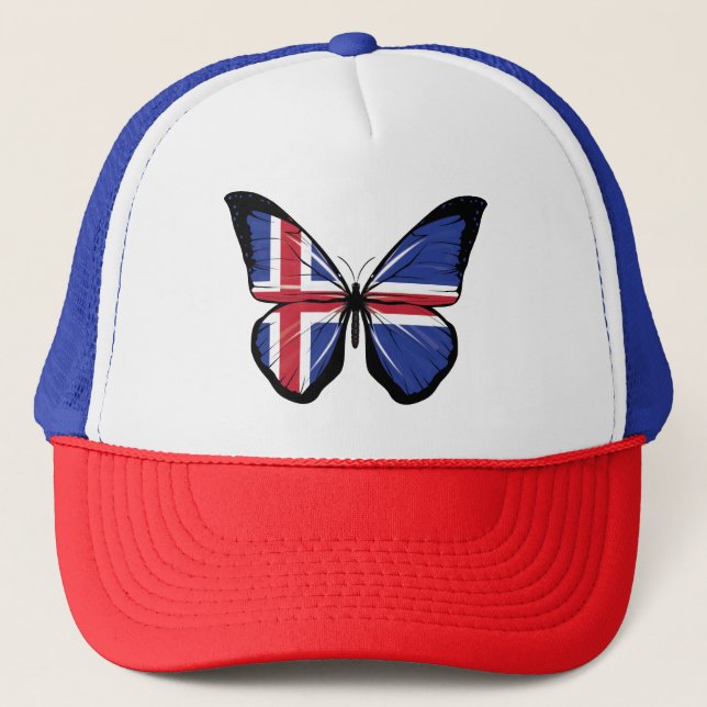 Iceland Butterfly Flag Trucker Hat (Front)
