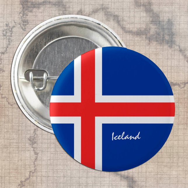 Iceland button, patriotic Icelandic Flag 3 Cm Round Badge (Creator Uploaded)