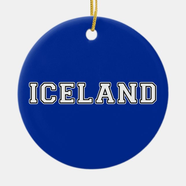 Iceland Ceramic Ornament (Front)