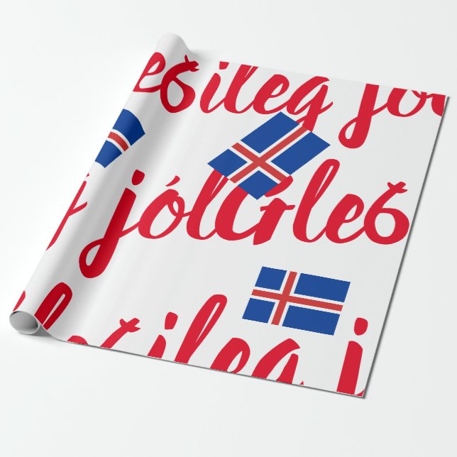 Iceland Christmas Wrapping Paper (Unrolled)