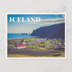 Iceland Church on the Hill Víkurkirkja Photo Postcard