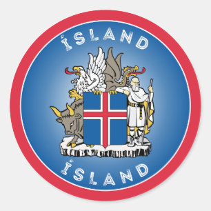 Iceland Coat of Arms Circle Shape Classic Round Sticker