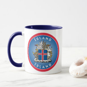 Iceland Coat of Arms Circle Shape Mug