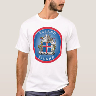 Iceland Coat of Arms Circle Shape T-Shirt