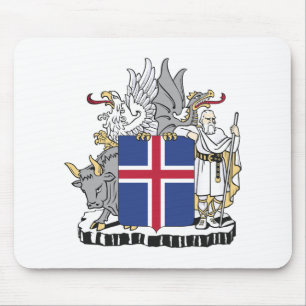 Iceland country coat arms symbol emblem flag mouse pad