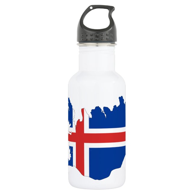 Iceland country flag 532 ml water bottle (Front)
