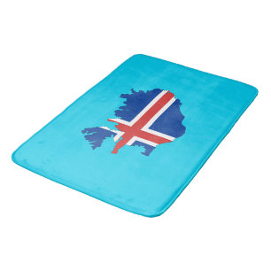 Iceland country flag bath mat