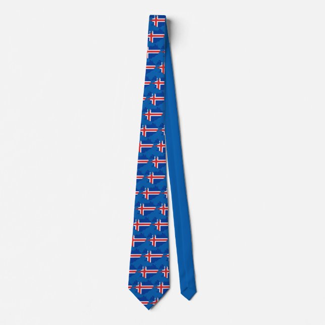 Iceland country flag tie (Front)