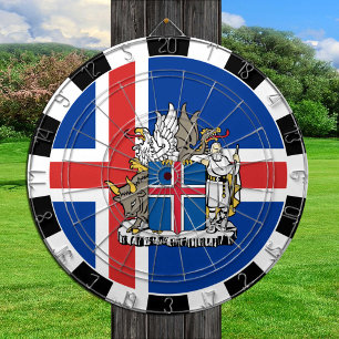 Iceland Dartboard, game board, Icelandic Flag Dartboard