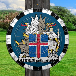 Iceland Dartboard, Icelandic Flag darts game board Dartboard
