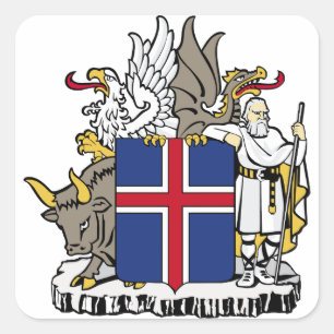 iceland emblem square sticker