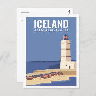 Iceland Famous Travel Place Illustration Postcard