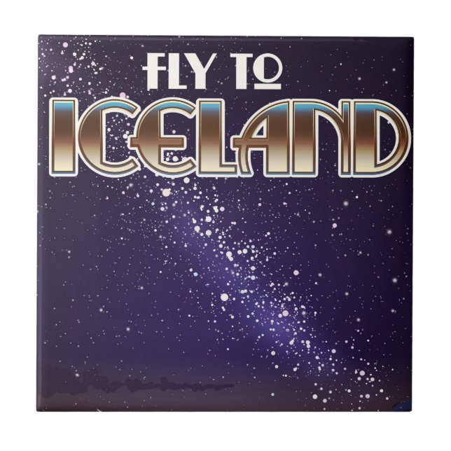 Iceland fight poster ceramic tile (Front)