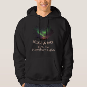 Iceland - Fire Ice & Northern Lights Aurora  Hoodie