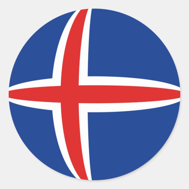 Iceland Fisheye Flag Sticker (Front)