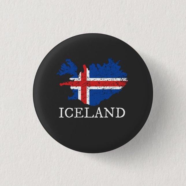 Iceland Flag 3 Cm Round Badge (Front)